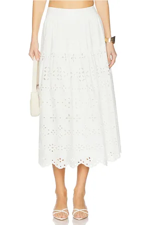HEMANT AND NANDITA Midi Skirt in White. - size L (also in M, S, XL, XS)