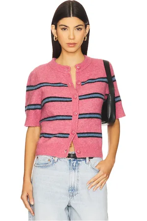 Samsøe Samsøe Sanoura Short Sleeve Cardigan in Pink. - size M (also in S, XS)