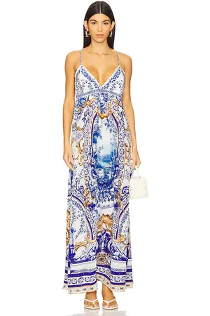 Camilla Bralette Detail Dress in Blue. - size L (also in M, S)