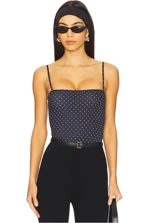 Commando Classic Print Straight Cami Bodysuit in Black,White. - size L/XL (also in M/L, S/M, XS/S)