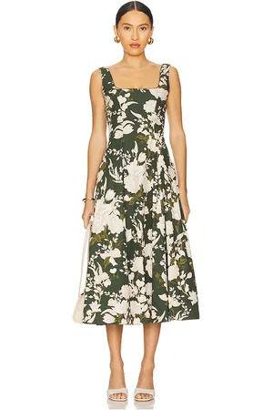 Agua by Agua Bendita Pistilo Gardenia Maxi Dress in Green. - size L (also in S)