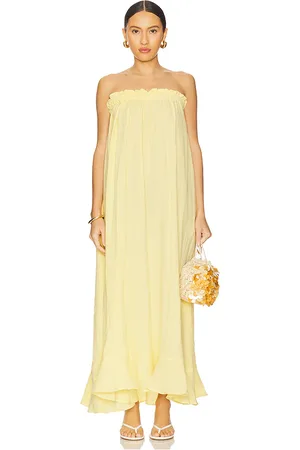 Show Me Your Mumu Around The World Maxi Dress in Lemon. - size M (also in XXL)