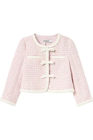 Self-Portrait Kids Bow Boucle Jacket in . - size 4/5T (also in 5/6T, 6/7)