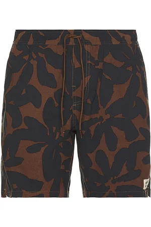 Brixton Everyday Stretch Hybrid Swim Short in Brown. - size M (also in S, XL/1X)