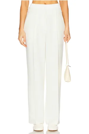 4th & Reckless Georgia Contrast Waist Trouser in Ivory. - size L (also in M, S)