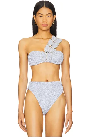 PATBO Papillon Jacquard One Shoulder Bikini Top in Baby . - size S (also in XL, XS)