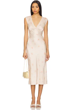 Tularosa Tina Midi Dress in Blush. - size L (also in M, S, XL)