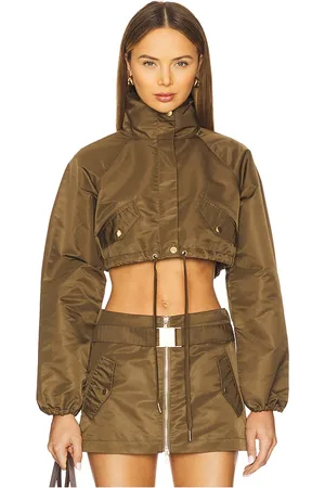 Hudson X Brooks Nader Grace Ann Cropped Jacket in Army. - size L (also in M, S, XS)