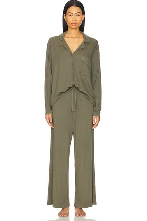 Michael Lauren Giselle PJ Set in Olive. - size L (also in M, S, XL, XS)