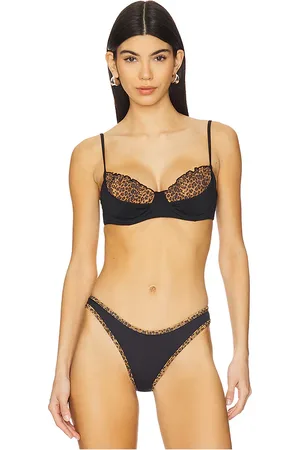 Frankies Bikinis X Bella Hadid Austin Bikini Top in Black. - size L (also in M, S, XS)