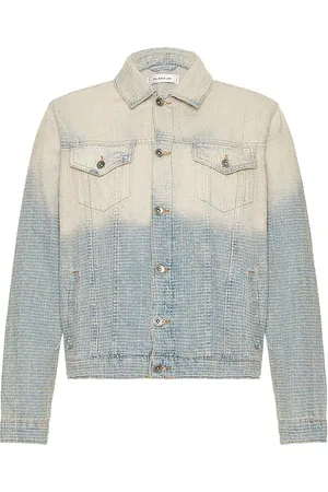 FLÂNEUR Faded Tweed Denim Jacket in Blue. - size M (also in S, XL/1X)