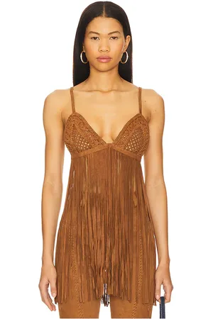 Retrofete Jacinta Suede Fringe Bra in . - size XS (also in S)