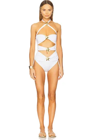 Cin Cin Diamond Seastar One Piece Swimsuit in White. - size L (also in M, S, XS)