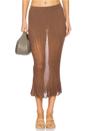 Isa Boulder Pleating Maxi Skirt in Brown. - size S (also in XL)