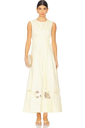 CLEA Anika Embroidered Dress in Cream,Lemon. - size M (also in S, XS)