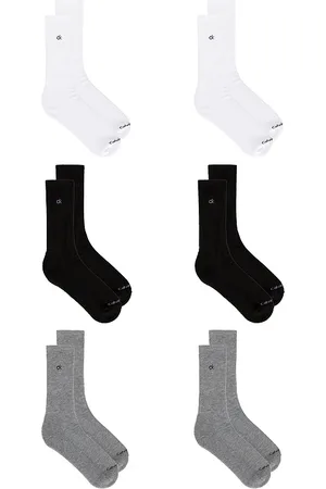 Calvin Klein 6 Pack Basic Cushion Crew Socks in Grey.