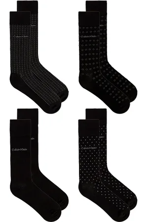 Calvin Klein 4 Pack Rayon Flat Knit Dress Crew Socks in .
