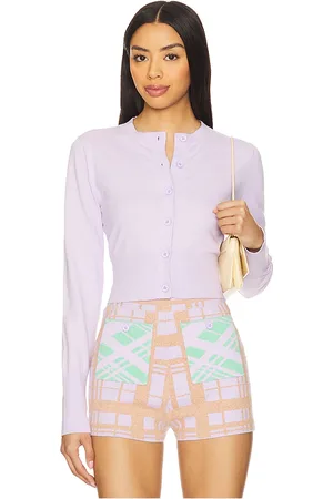 JoosTricot Crop Cardigan in Lavender. - size L (also in M, S, XS)