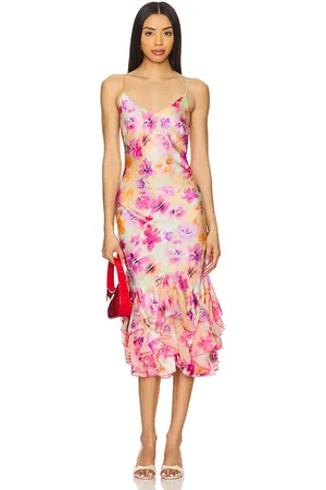 Le Superbe Frida Slip Dress in Pink, Orange. - size L (also in M, S, XS)