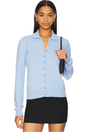 DANIELLE GUIZIO Delphine Cardigan in Baby Blue. - size L (also in M, S, XL, XS)