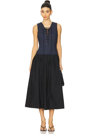 ULLA JOHNSON Denia Dress in Navy. - size 0 (also in 10, 12, 2, 4, 6, 8)