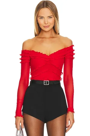 MAJORELLE Elise Bodysuit in Red. - size M (also in L, S, XS, XXS)