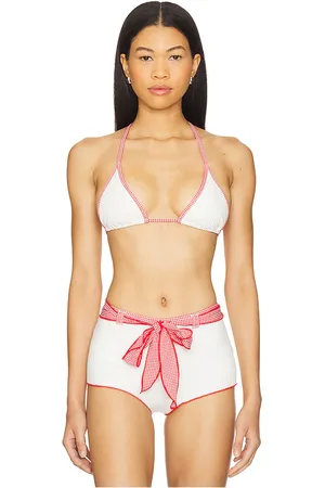 Frankies Bikinis X Bella Hadid Paradise Terry Rib Bikini Top in White. - size M (also in XS)