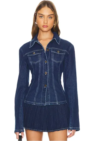 Lioness Rider Denim Jacket in Denim-Dark. - size M (also in S, XS, XXS)