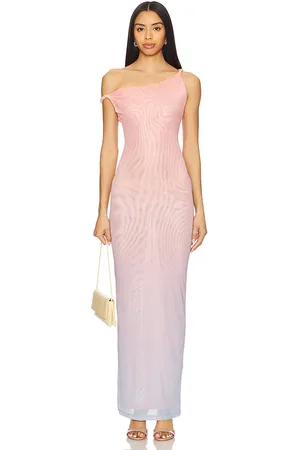 GOOD AMERICAN Mesh Twist Maxi Dress in Blush. - size L (also in M, S, XL/1X, XS, XXL/2X)