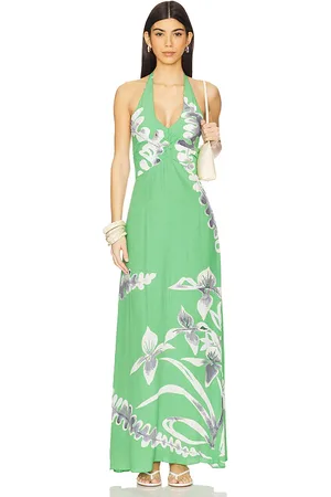 SWF Wist Front Maxi Dress in Green. - size L (also in M, S, XS)