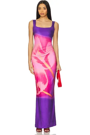 Runaway The Label Makiko Maxi Dress in Pink, Purple. - size L (also in M, S, XL, XS)