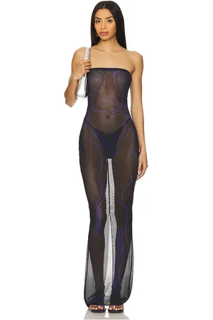 DI PETSA Venus Shell Mesh Dress in Black. - size L (also in M, S, XS)