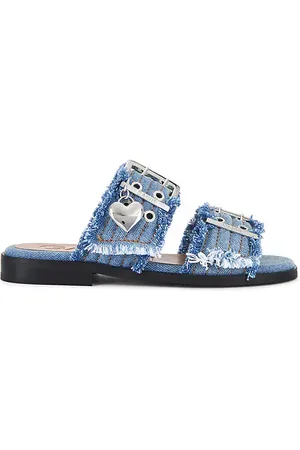 Ganni Feminine Buckle Sandal in Blue. - size 37 (also in 38, 39, 40, 41)