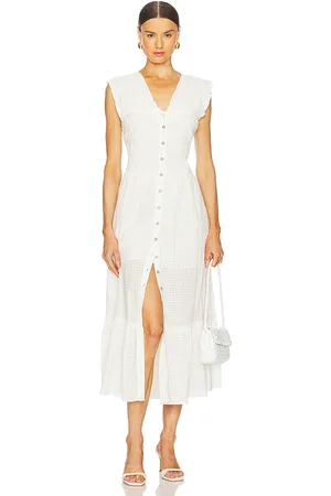Free People Desert Dazed Midi Dress in White. - size L (also in M, S, XL, XS)