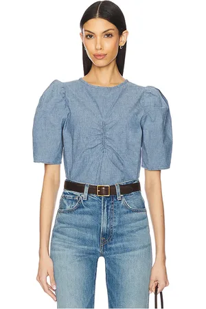 Nation LTD Cecily Baby Doll Top in Blue. - size L (also in M, S, XS)