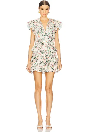 MISA Iliana Dress in Neutral,Green. - size M (also in S, XS, XXS)