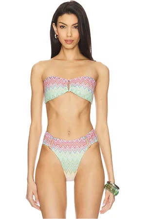 PQ Detail Bandeau Bikini Top in Pink,Mint. - size L (also in M, S)