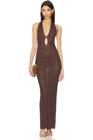 Misha Echo Knit Dress in Brown. - size L (also in M, S, XL, XS, XXL)