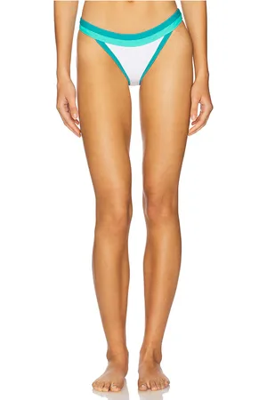 Milly Amalfi Colorblock Bikini Bottom in Ivory,Teal. - size L (also in M, S, XS)