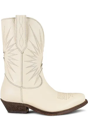Golden Goose Wish Star Low Embroidery Boot in Cream. - size 36 (also in 38)