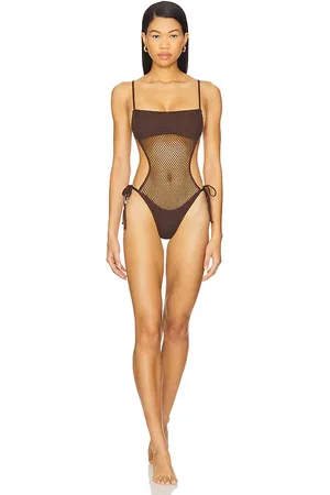 L*Space Catching Up One Piece Swimsuit in Brown. - size L (also in M, S, XL, XS)