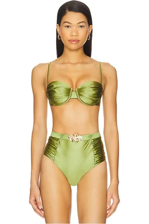 DEVON WINDSOR Karter Bikini Top in Green. - size L (also in M, S, XL, XS)