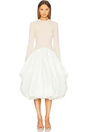 Simkhai Kenlie Midi Dress in Beige. - size L (also in M, S, XS)