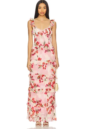 Runaway The Label Melvina Maxi Dress in Pink. - size L (also in M, S, XS)