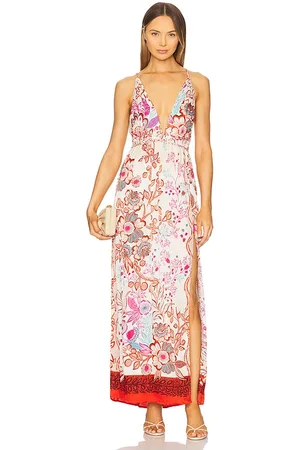 POUPETTE ST BARTH Calla Maxi Dress in Red. - size L (also in M, S, XS)