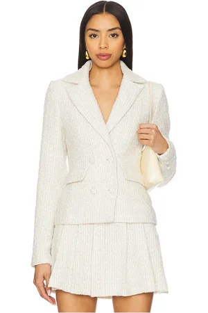 MORE TO COME Ashtyn Tweed Blazer in Cream. - size L (also in M, S, XL, XS)