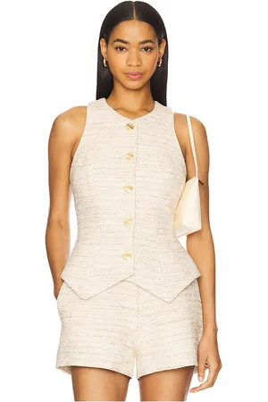 Matthew Bruch Tweed Vest in Beige. - size 10 (also in 2, 4, 6)