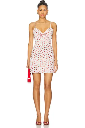 MORE TO COME Clemence Mini Dress in Red,White. - size L (also in M, S, XL, XS)