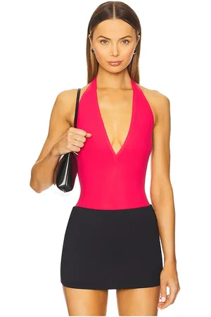 Commando Ballet Deep Plunge Bodysuit in Fuchsia.