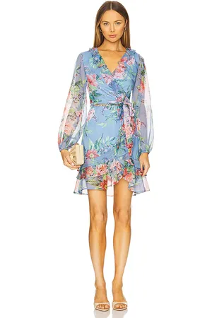 Bardot Triple Frill Dress in Blue. - size 10 (also in 2, 4, 6, 8)